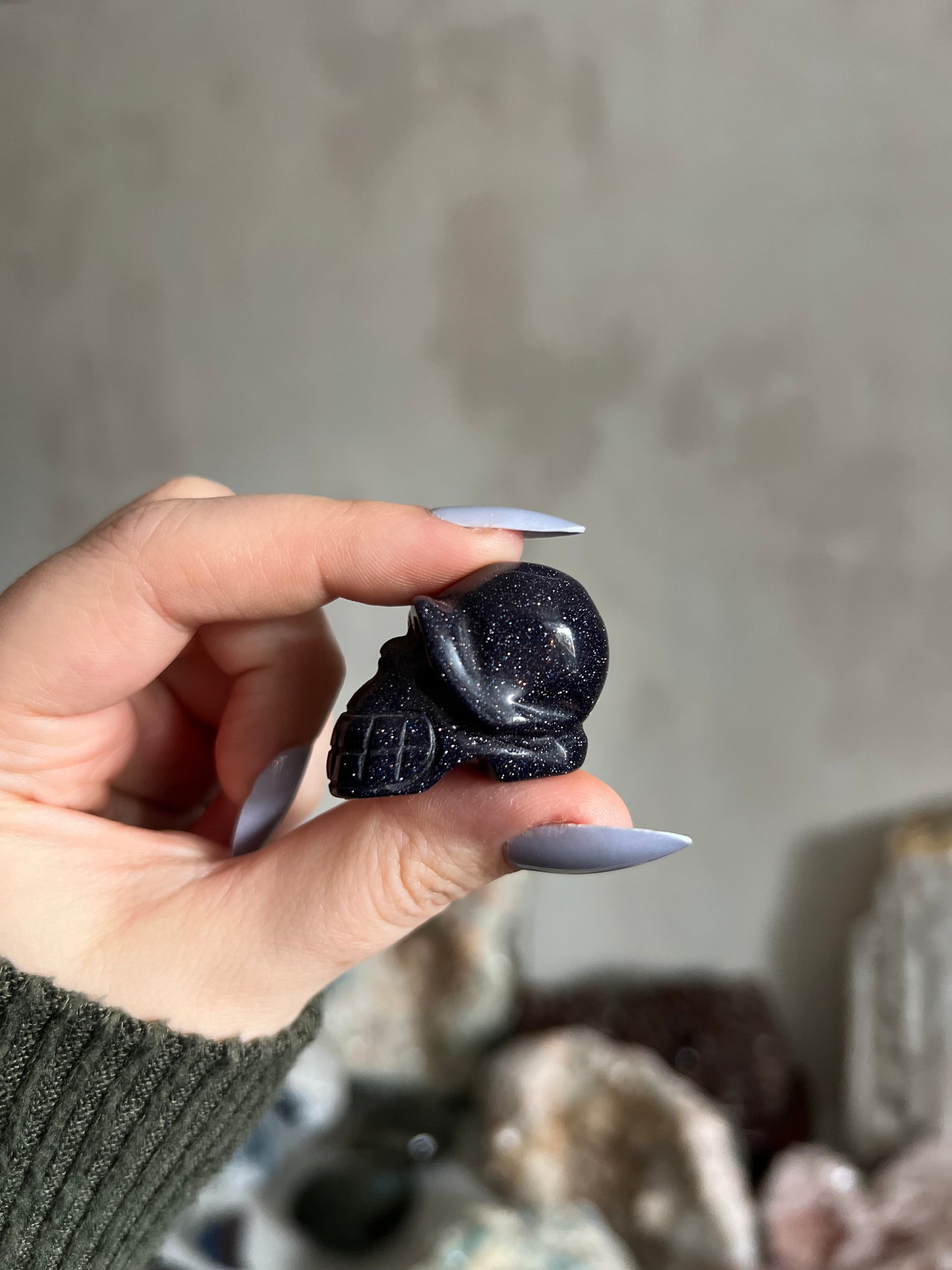 Blue Goldstone Skull