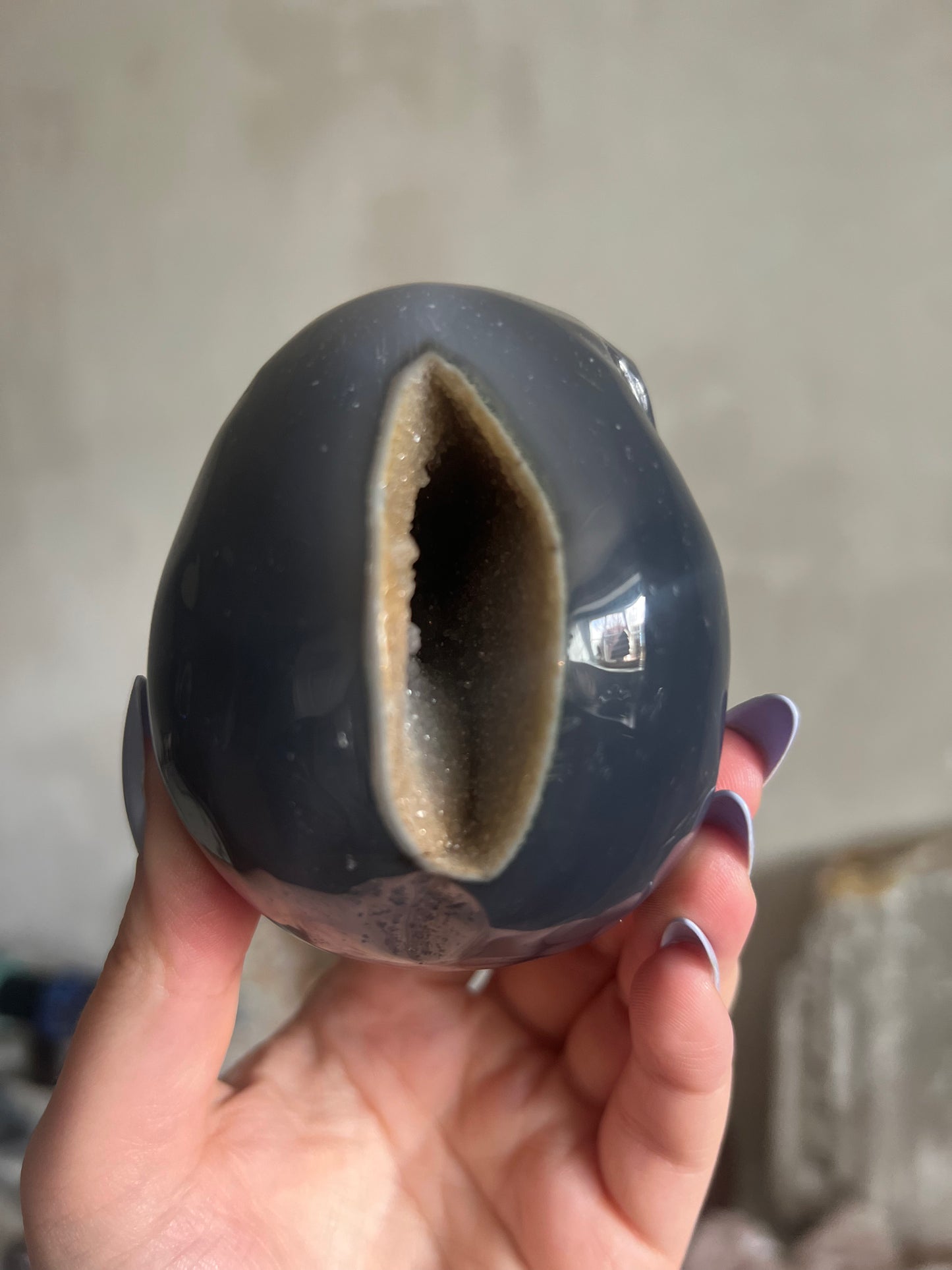 Druzy Agate Skull