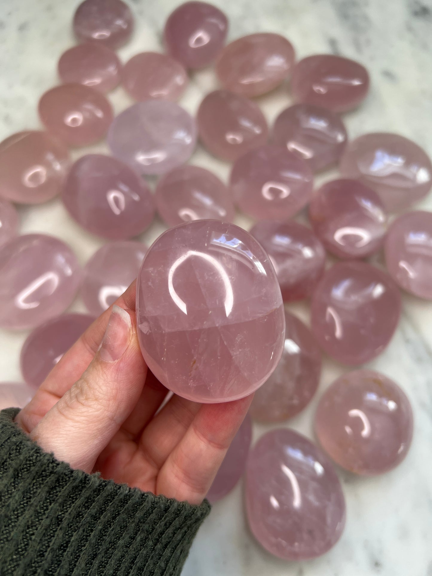 Rose Quartz Palm Stone