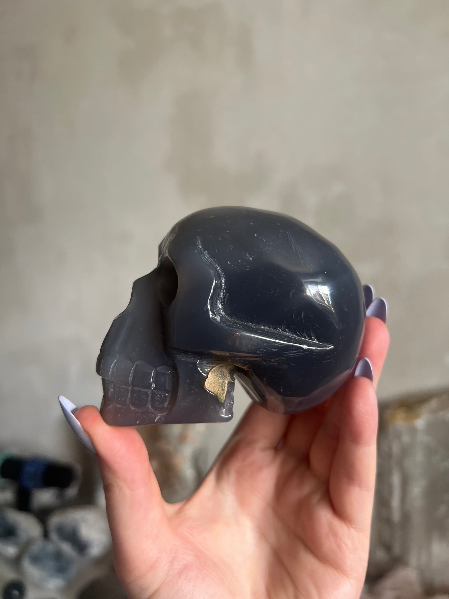 Druzy Agate Skull