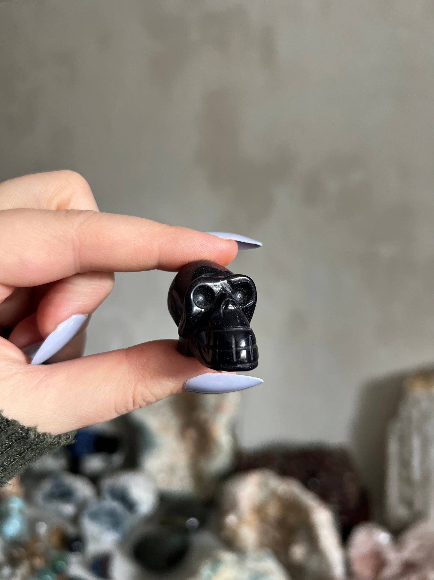 Blue Goldstone Skull