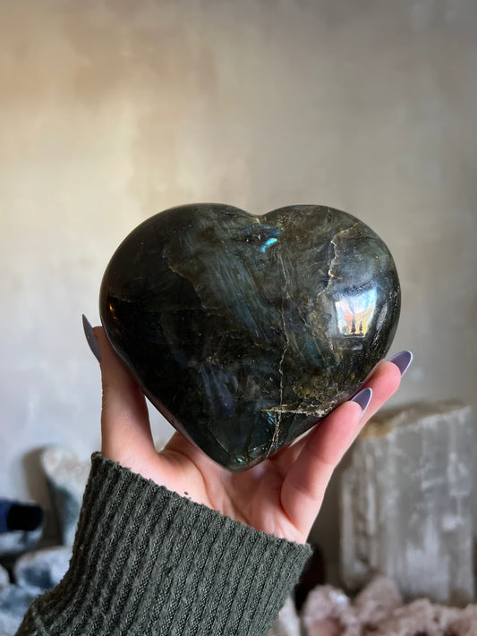 Labradorite Heart