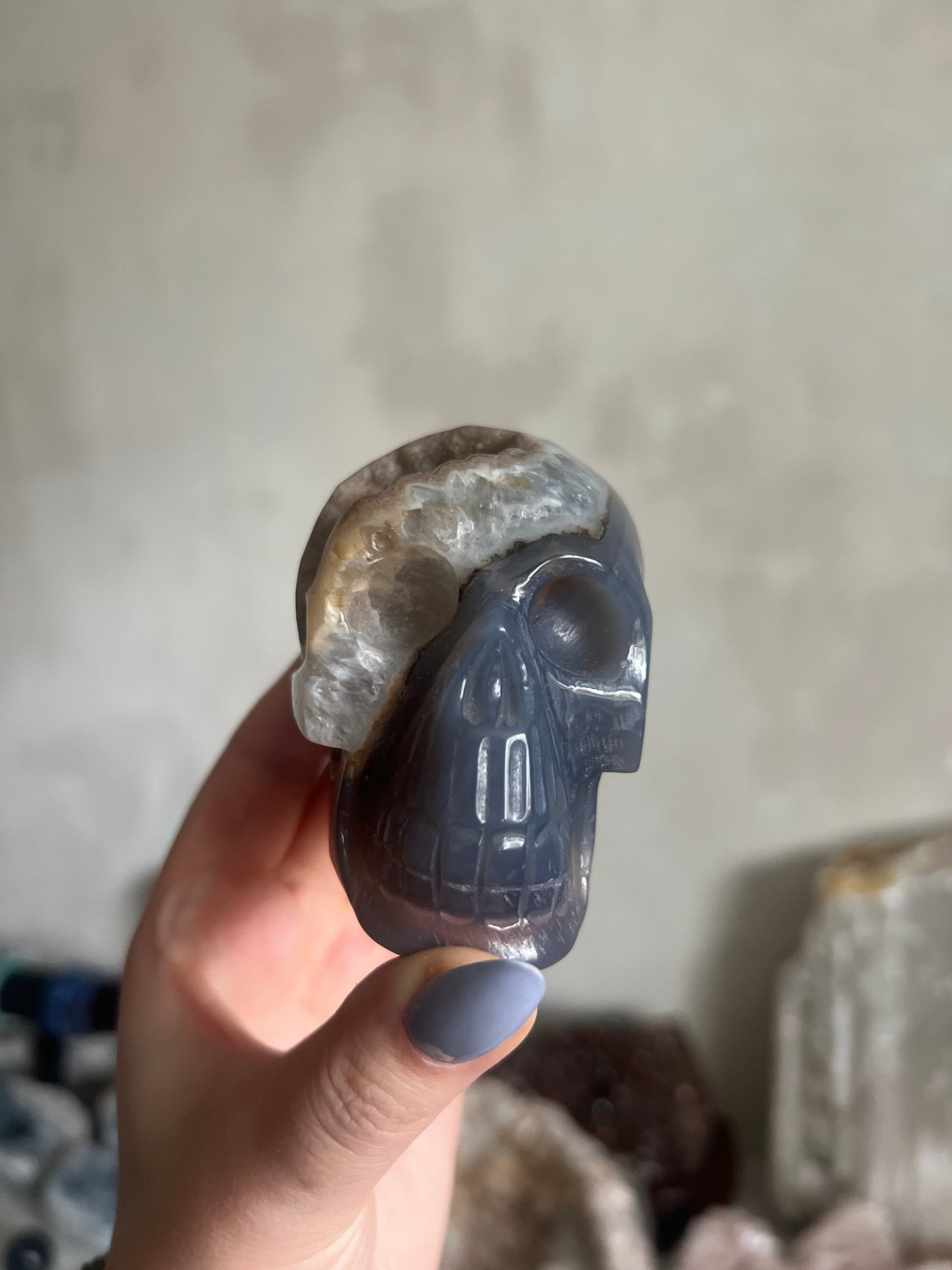 Druzy Agate Skull