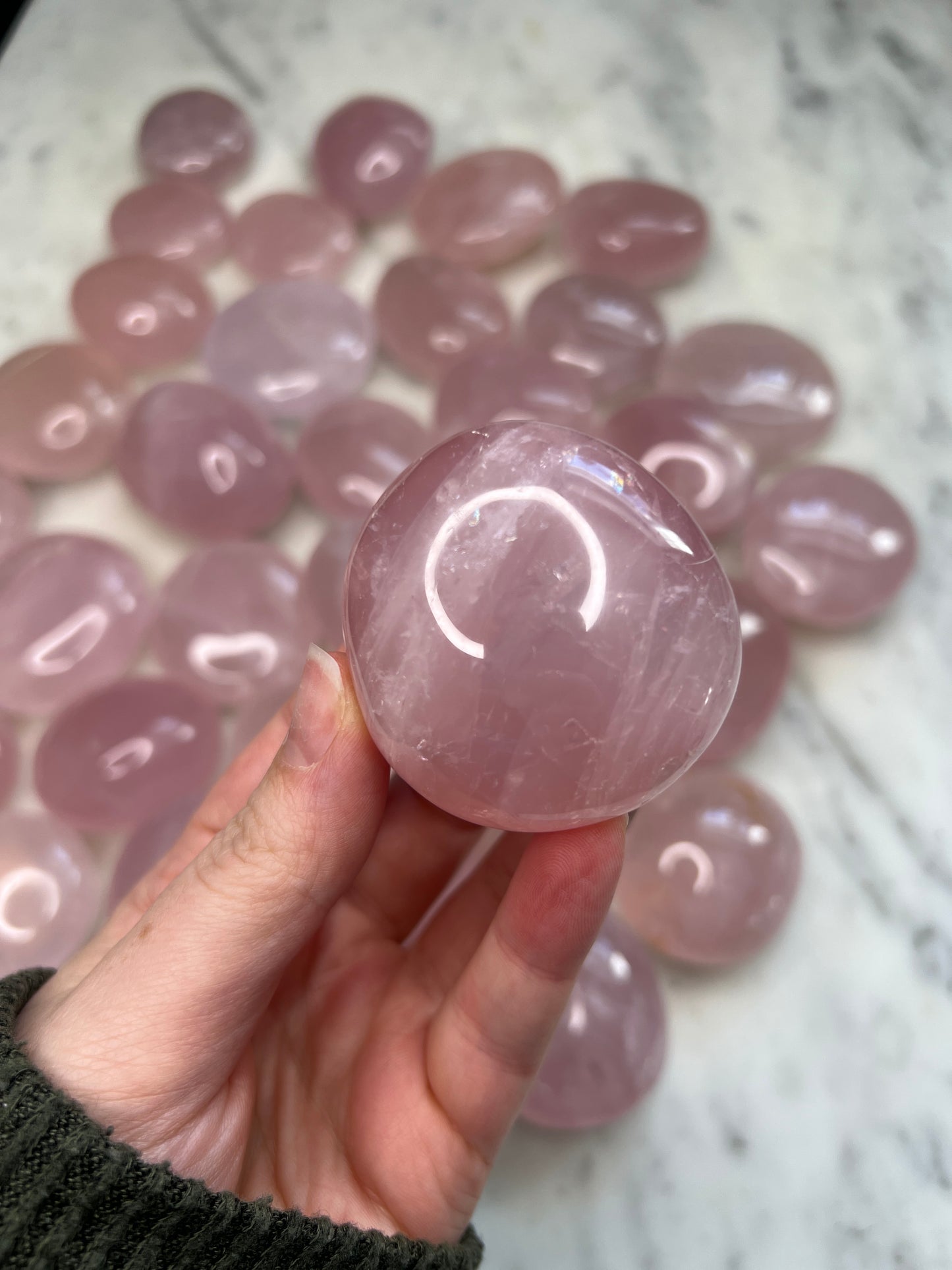 Rose Quartz Palm Stone